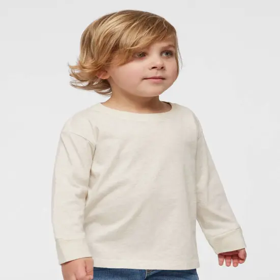 Rabbit Skins&reg; Toddler Fine Jersey Crewneck Long Sleeve Tee - 3302 Natural heather {1}