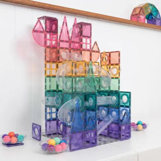 Connetix Colorful Magnetic Tiles Ball Run - 106 Pieces {5}