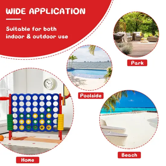 Costway 4-in-A Row Giant Game Set w/Basketball Hoop for Family {5}