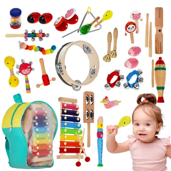 Acorn Baby Music Instrument Set - Toy Musical Instruments 28pc Percussion Set {1}