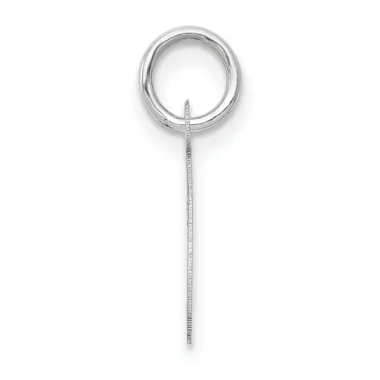 14K White Gold Small Script Initial Letter C Charm Jewerly 17mm x 8mm {3}
