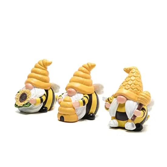 3 Pieces Bumble Bee Spring Gnome Decorations Honey Bee Gnomes Ornaments World Bee Day Decorations Gifts Fall Thanksgiving Gnomes Figurines Honey Bee Birthday Party Decor {2}