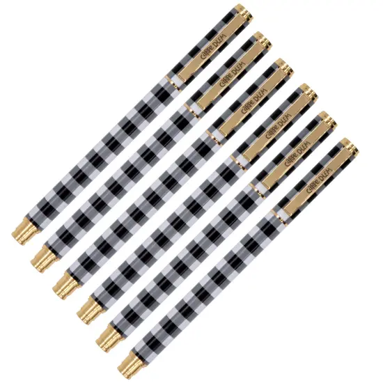 Metal Gel Pen - Buffalo Check - Pack of 6 {1}