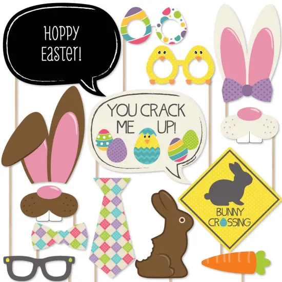 Big Dot of Happiness Hippity Hoppity - Easter Party Photo Booth Props Kit - 20 Count {1}