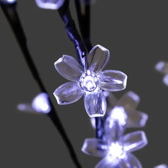 Northlight Pre-Lit Cherry Blossom Artificial Tree Branches- 2.5' - LED Pure White - Set of 3 Black {6}