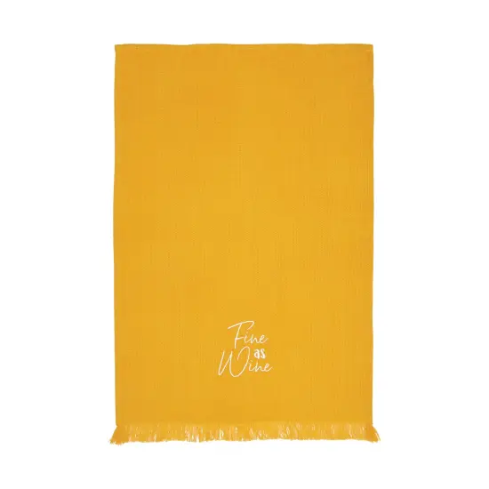 Fine As Wine Embroidered Waffle Weave Cotton Decorative Kitchen Dishtowel {3}