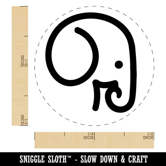 Simple Elephant Head Self-Inking Rubber Stamp for Stamping Crafting Planners Brown {1}