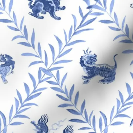 Various Fabrics by the Yard or Fat Quarter Chinoiserie Blue And White Lattice Trellis Botanical Vines Diamond Custom Printed Fabric by Spoonflower {7}