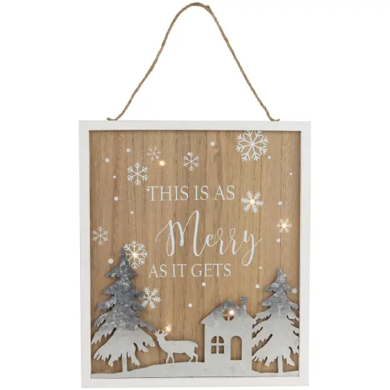 Northlight Lighted "This Is As Merry As It Gets" Christmas Wall Sign - 13.75" Brown {1}
