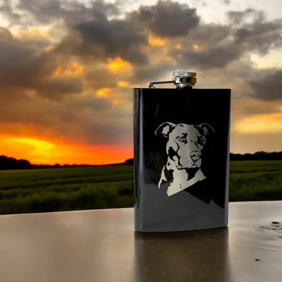 8oz Pit bull Black Flask {3}