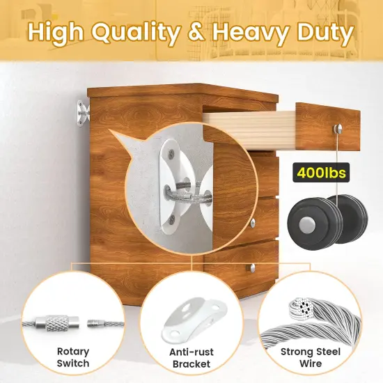 Furniture Anchors (10 Pack) for Baby Proofing, Furniture Straps Anti Tip Furniture Anchor {4}