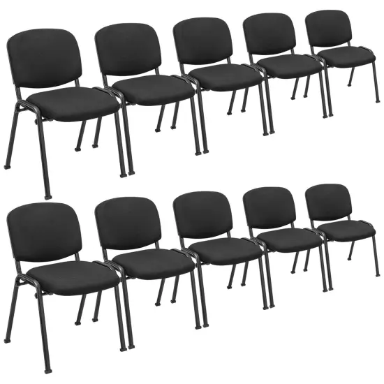 Costway Set of 10 Office Guest Chair Stackable Reception Chair Waiting Conference Room {1}