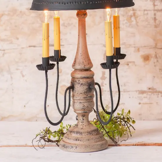 Jamestown Wood Table Lamp - Buttermilk - Metal Shade {4}