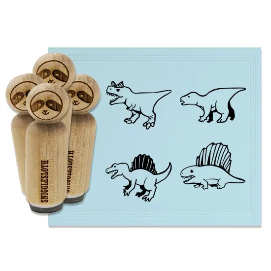 Cute Dinosaurs Rubber Stamp Set for Stamping Crafting Planners {7}
