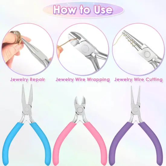 Jewelry Pliers Set by Shynek - Includes Needle Nose Pliers, Round Nose Pliers, and Wire Cutters for Jewelry Making, Repair, Wire Wrapping, Beading, and Crafts {1}