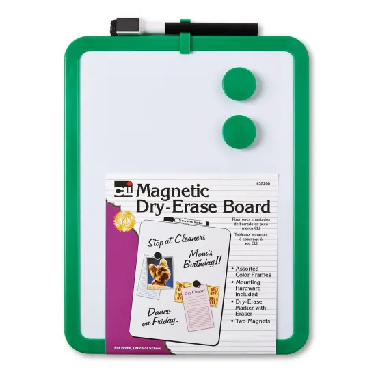 Framed Magnetic Dry Erase Board with Marker & Magnets, Assorted Colors, 8.5" x 11", Pack of 4 {2}