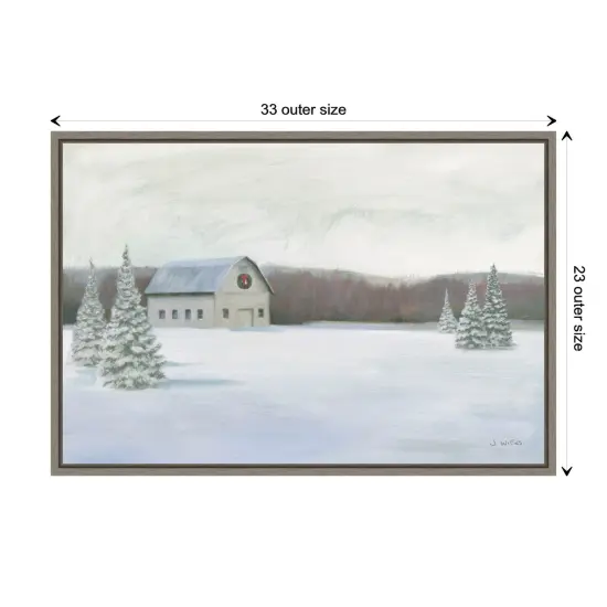 Holiday Winter Barn by James Wiens Canvas Art Framed {3}
