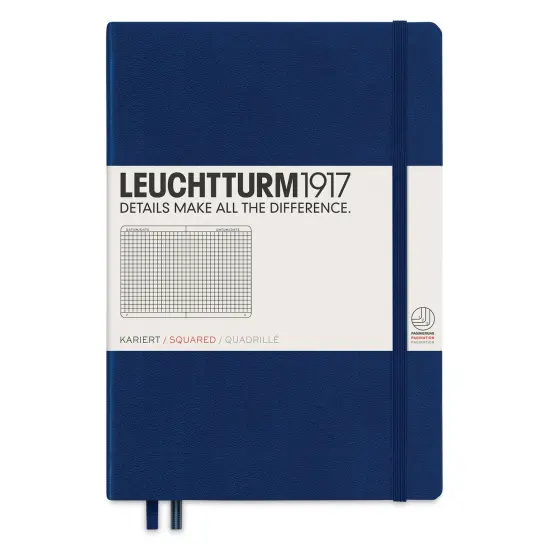 Leuchtturm1917 Squared Hardbound Notebook - Navy, 5-3/4" x 8-1/4" {1}