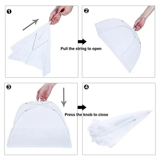 6 Pack Colored Mesh Food Cover Tents by Winknowl, Reusable and Collapsible Large 17" Pop-Up Food Net Protector Umbrella for BBQ, Picnics, Parties, Outdoor {6}