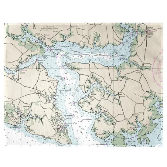 Betsy Drake Pungo River, NC Nautical Map Place Mat Set of 4 {1}
