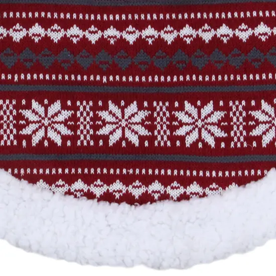 Northlight 20" Gray and Red Snowflakes Lodge Mini Christmas Tree Skirt With High Pile Fleece Trim {4}