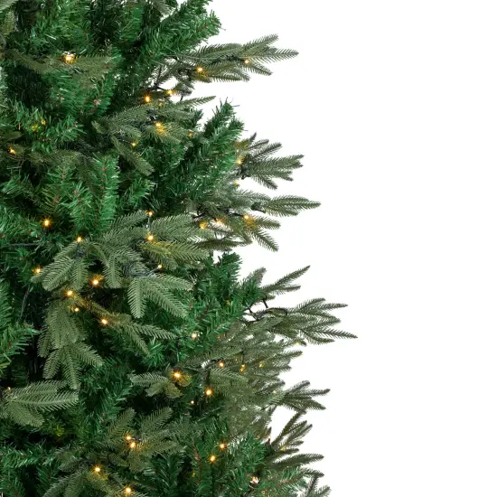 Northlight Real Touch&trade;️ Pre-Lit Full Hudson Fir Artificial Christmas Tree - 9' - Warm White LED Green {4}