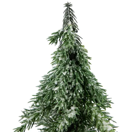 Northlight Frosted Icy Pine Christmas Tree with Jute Base - 10.5" Green {6}