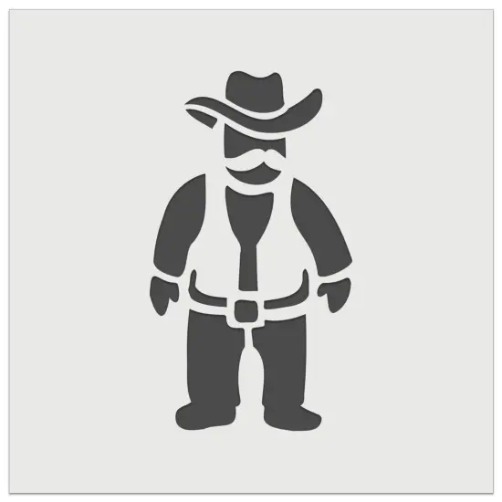 Cowboy Rancher with Mustache Hat and Vest Wall Cookie DIY Craft Reusable Stencil {7}