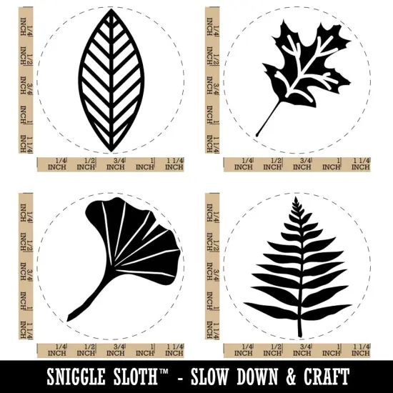 Leaf Leaves Fern Ginkgo Oak Cute Rubber Stamp Set for Stamping Crafting Planners {1}