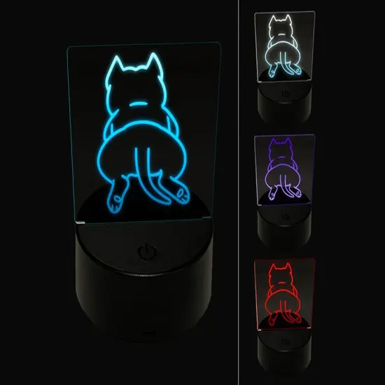 Pit Bull from Behind Butt Dog 3D Illusion LED Night Light Sign Nightstand Desk Lamp {1}