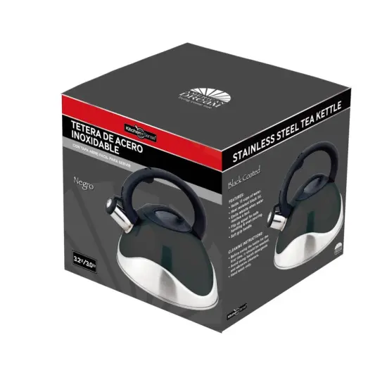 Stainless Steel Whistling Tea Kettle, 3.0-Quart Black {3}