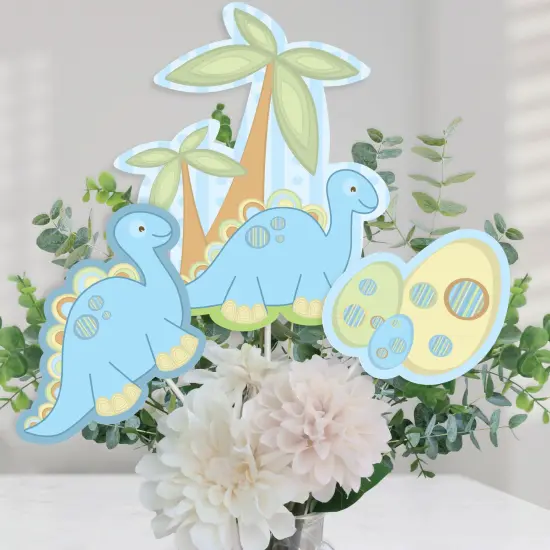 Big Dot of Happiness Baby Boy Dinosaur - Baby Shower or Birthday Party Centerpiece Sticks - Table Toppers - Set of 15 {1}