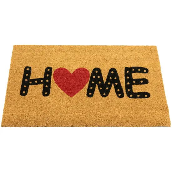 Northlight Natural Coir Home Heart Outdoor Doormat 18" x 30" Brown {4}