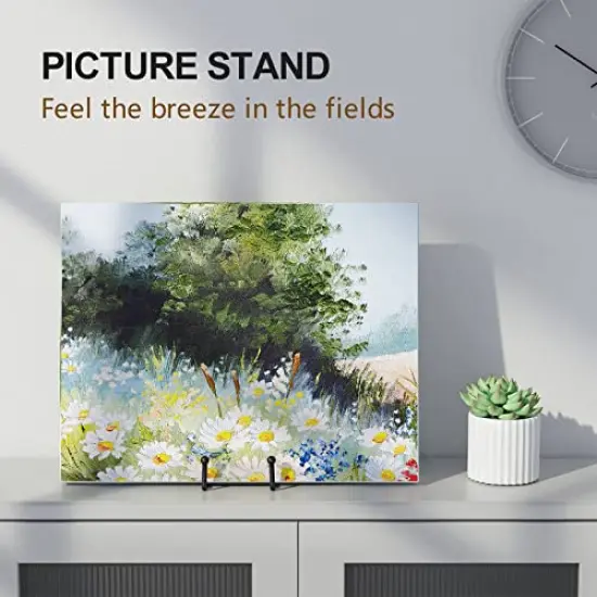 3 Pack 6 Inch Plate Stands for Display Picture Stand - 6 Inch Vinyl Table Top Display, Metal Frame Holders Decorative Plate for Book , Picture, Photo and Platter, Tabletop Art, Black 3 Packs {5}