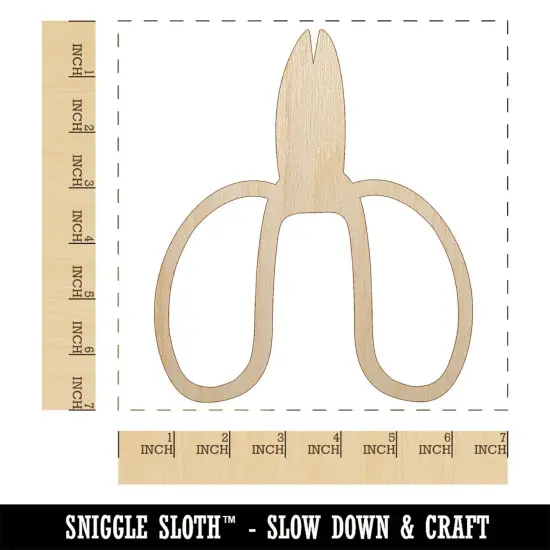 Floral Scissors for Gardening Unfinished Wood Shape Piece Cutout for DIY Craft Projects {1}