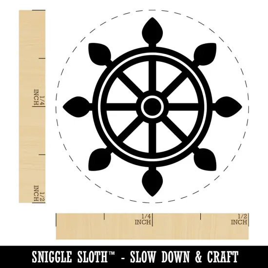Ship Boat Wheel Nautical Self-Inking Rubber Stamp for Stamping Crafting Planners Yellow {1}