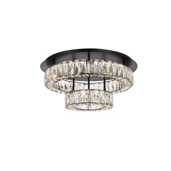 Monroe 22 inch LED double flush mount in black {1}