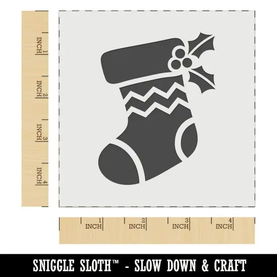 Christmas Stocking Holly Wall Cookie DIY Craft Reusable Stencil {7}