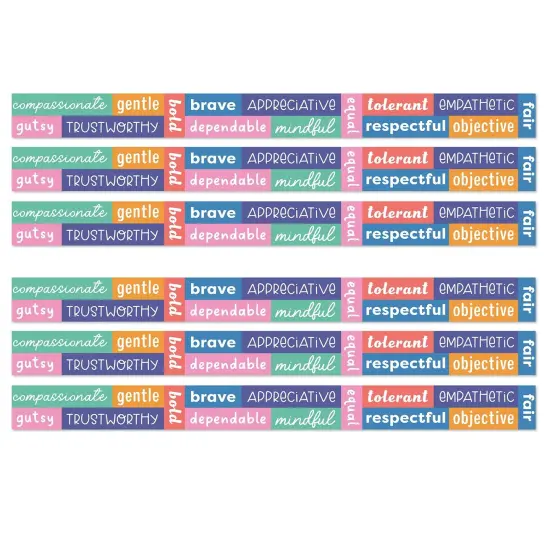 We Stick Together Positive Words Straight Bulletin Board Borders, 36 Feet Per Pack, 6 Packs {1}