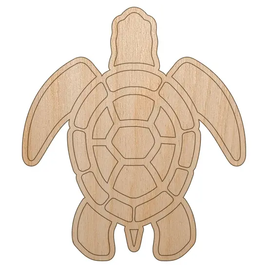 Sea Turtle Tribal Unfinished Wood Shape Piece Cutout for DIY Craft Projects {2}