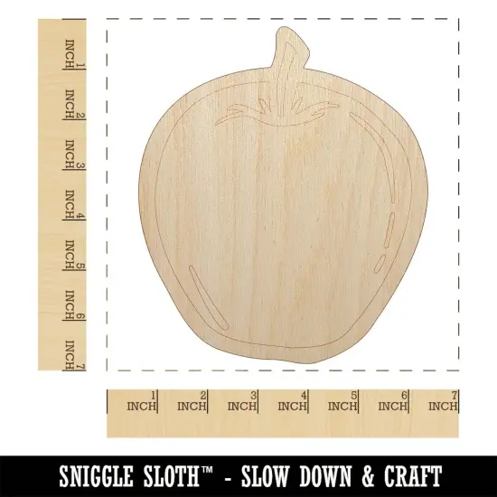Juicy Apple Fruit Summer Harvest Teacher Unfinished Wood Shape Piece Cutout for DIY Craft Projects {1}
