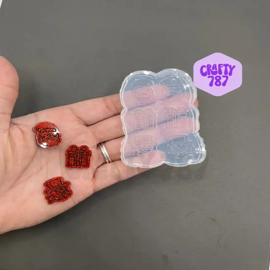 Christmas Variety Studs Silicone Mold, Bits Mold (B14) {1}