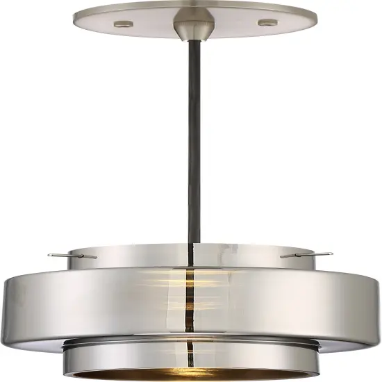 Nuvo Del 12w LED Mini Pendant w/ Mirrored Glass in Brushed Nickel Finish 3000k {1}