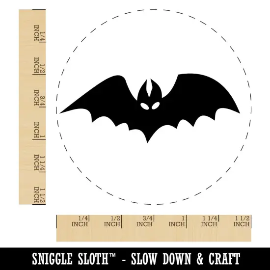 Bat Halloween Self-Inking Rubber Stamp for Stamping Crafting Planners Red {1}