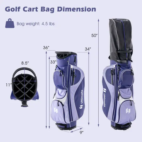 Women's Complete Golf Club Set Right Hand With Rain Hood Purple {4}