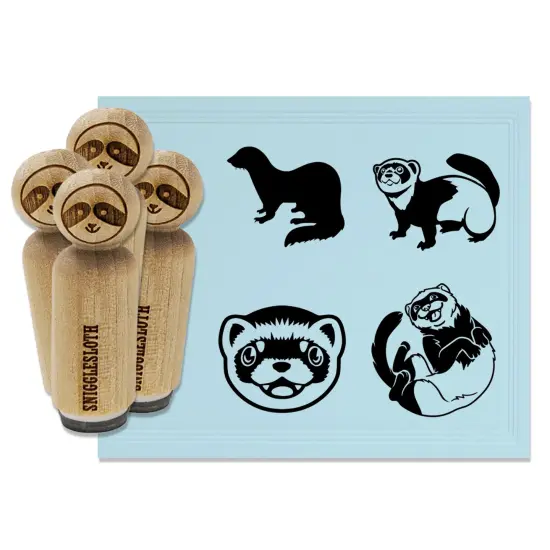 Ferrets Friendly Cute Silly Rubber Stamp Set for Stamping Crafting Planners {7}