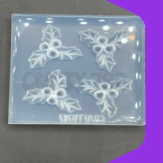 Mistletoe 3D Silicone Mold, Resin Earring Mold (A14) {5}
