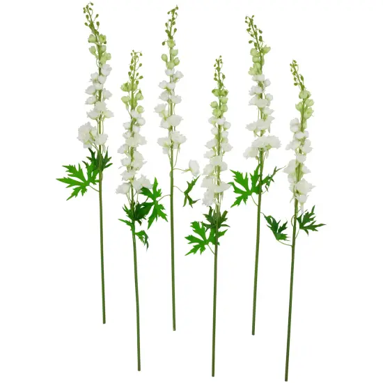 Northlight Real Touch&trade; White Delphinium Artificial Floral Stems, Set of 6 - 40" {1}