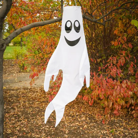 In the Breeze Large 43 inch Ghost Windsock Halloween Hanging Decoration {2}