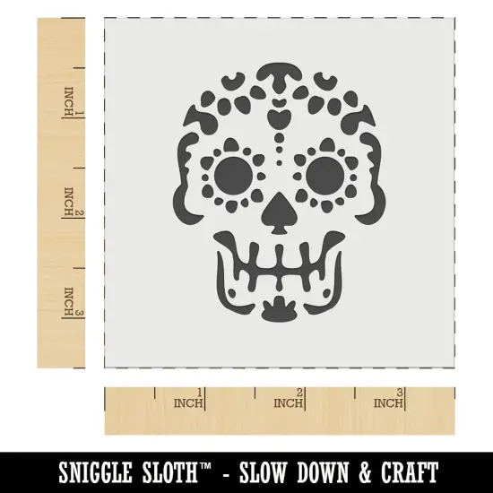 Mexican Day of the Dead Sugar Skull Skeleton Wall Cookie DIY Craft Reusable Stencil {6}